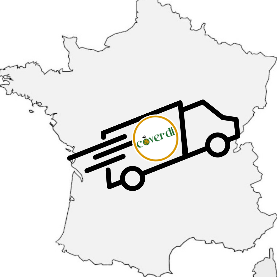 Carte de france avec un camion de livraison coverdi