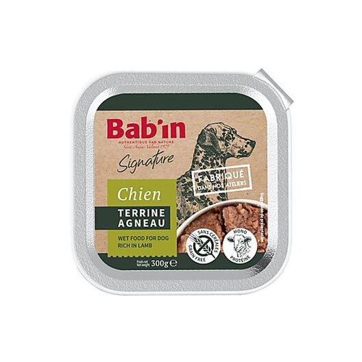 BAB\'IN - Terrine Chien Adulte AGNEAU, Sans C�r�ales & Mono-prot�ine