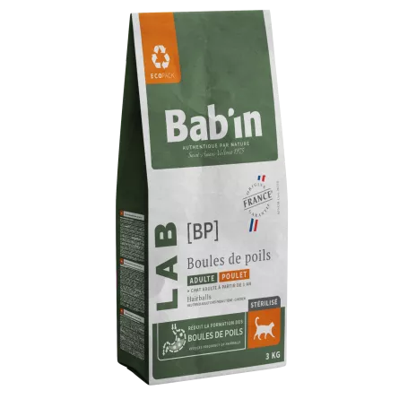 BAB\'IN® - LAB Chat Adulte Anti-Boules de Poils Poulet