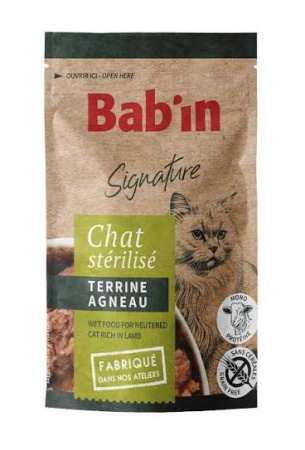 BAB\'IN&reg; - Sachet de Terrine Chat Adulte Agneau 12X80G