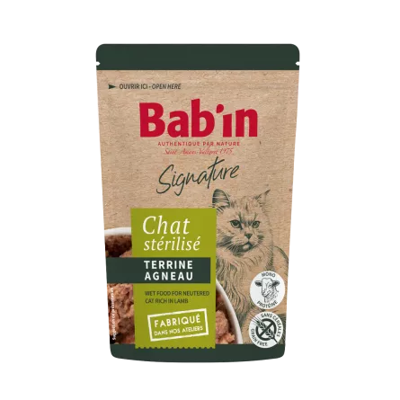 BAB\'IN� - Sachet de Terrine Chat St�rilis� Agneau