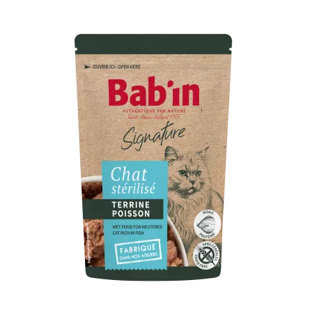 BAB\'IN® - Sachet de Terrine Chat Stérilisé Poisson