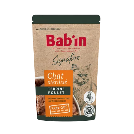 BAB\'IN� - Sachet de Terrine Chat St�rilis� Poulet
