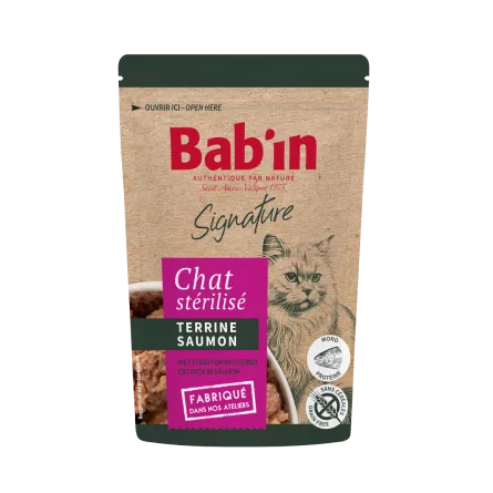 BAB\'IN� - Sachet de Terrine Chat St�rilis� Saumon