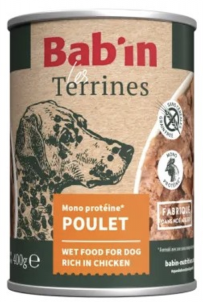 BAB\'IN� - Terrine Chien Adulte Poulet 400gr