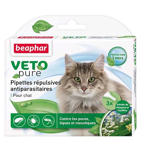 BEAPHAR V�TOPure - Pipettes r�pulsives antiparasitaires