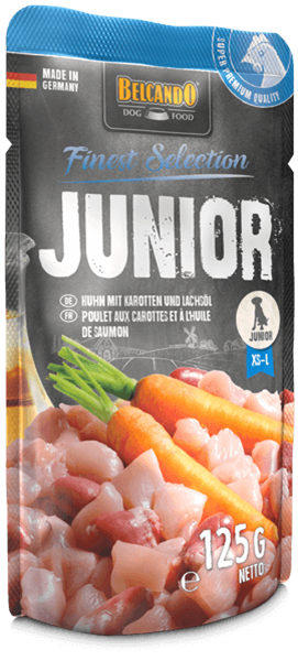 BELCANDO�  - FINEST S�lection - Sachet JUNIOR au Poulet avec Carottes & Huile de Saumon