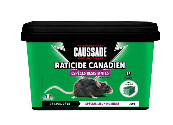 CAUSSADE - Raticide Canadien (esp�ces r�sistantes) Garage & Cave - 300g