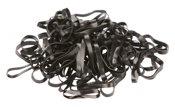 Elastiques de nattage silicone noir (500 pi�ces)