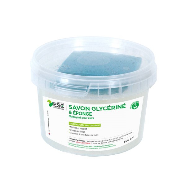ESC LABORATOIRE - Savon Glyc�rine + �ponge, entretien des cuirs - 500g