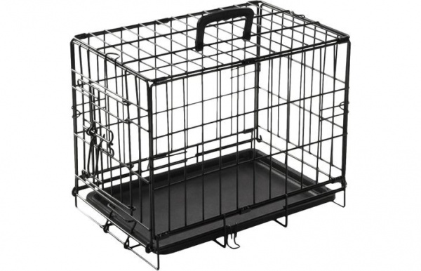 FLAMINGO - Cage de Transport M�tal avec Bac en Plastique KEO BLACK