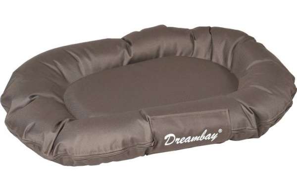 FLAMINGO - Coussin Chien Ovale DREAMBAY D�houssable Taupe