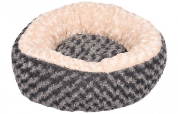 FLAMINGO - Panier Chat Cuddly Rond Gris