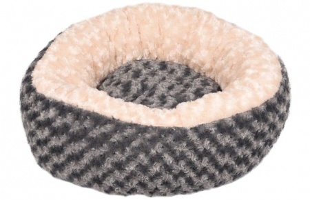 FLAMINGO - Panier Chat Cuddly Rond Gris
