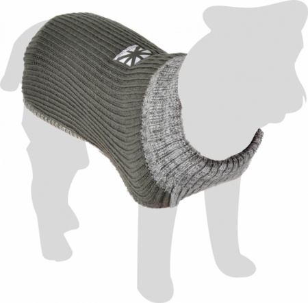 FLAMINGO - Tricot Chien Skylar Gris / Vert Fougère