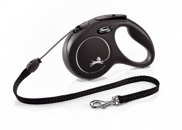 FLEXI - CLASSIC Laisse � Enrouleur SANGLE - 5 m (M) (noir)