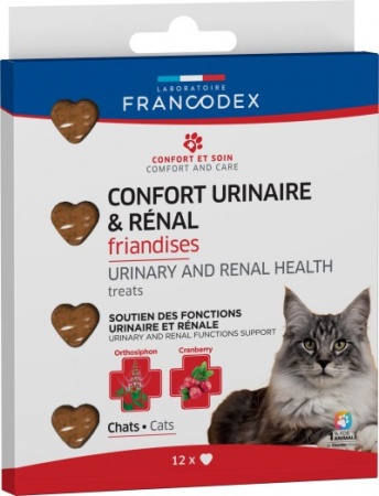 FRANCODEX® - Friandises Chat Confort Urinaire & Rénal (x 12 bouchées)
