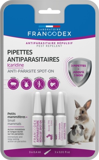 FRANCODEX� - Pipettes Antiparasitaires � l\'Icaridine Spot-on pour Petits Mammif�res