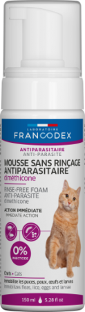 FRANCODEX® - Soin Antiparasitaire Chat Mousse sans-rinçage Diméthicone