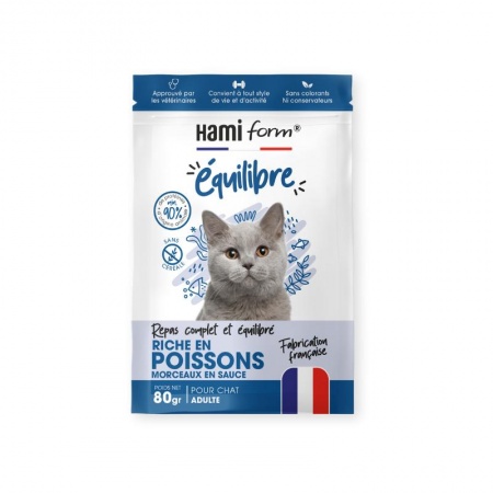 HAMI form® - Sachet Repas Complet Humide pour Chat au POISSON