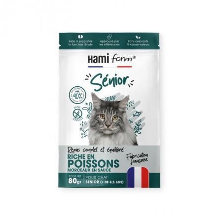 HAMI form® - Sachet Repas Complet Humide pour Chat Sénior au THON