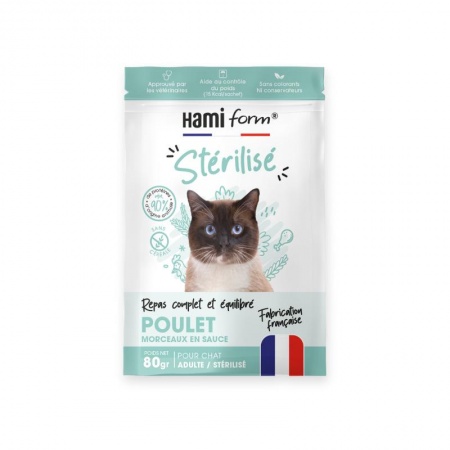 HAMI form® - Sachet Repas Complet Humide pour Chat Stérilisé au POULET
