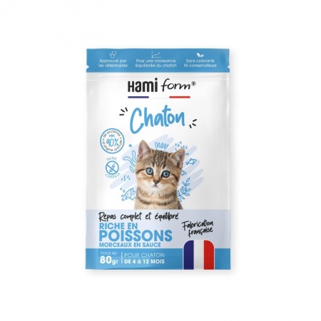 HAMI form® - Sachet Repas Complet Humide pour Chaton au POISSON