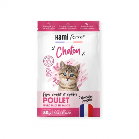 Hami form® - Sachet Repas Complet Humide pour Chaton au POULET