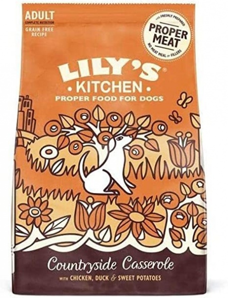 LILY\'S KITCHEN - Countryside Casserole - Croquettes sans c�r�ales au poulet & canard pour chien adulte