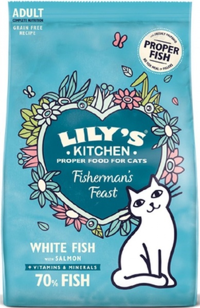 LILY\'S KITCHEN - Fisherman\'s Feast - Croquettes sans c�r�ales au poisson pour chat adulte