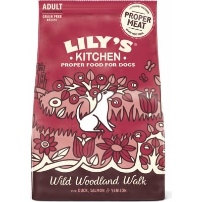 LILY\'S KITCHEN - Wild Woodland Walk - Croquettes sans c�r�ales au canard, saumon & cerf pour chien adulte
