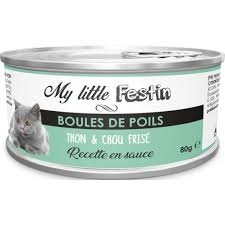 My little Festin - BOULES DE POILS / �ffiloch� en Sauce pour Chat au THON & CHOUX FRIS�