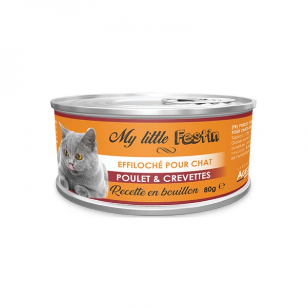 My little Festin - �ffiloch� en Bouillon pour Chat POULET & CREVETTES