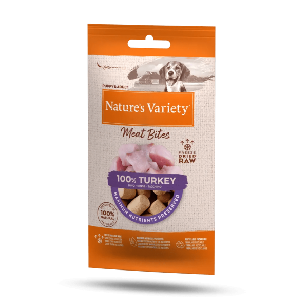 NATURE\'S VARIETY - Meat Bites (Aliment Compl�mentaire) Lyophilis� 100% DINDE