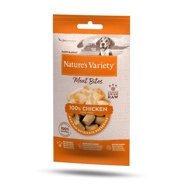 NATURE\'S VARIETY - Meat Bites (Aliment Compl�mentaire) Lyophilis� 100% POULET