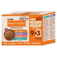 NATURE\'S VARIETY - Multipack 12 Sachets de Bouch�es en Sauce pour Chat (POULET + DINDE + SAUMON + THON)