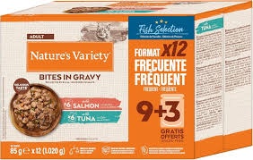 NATURE\'S VARIETY - Multipack 12 Sachets de Bouch�es en Sauce pour Chat (SAUMON & THON)