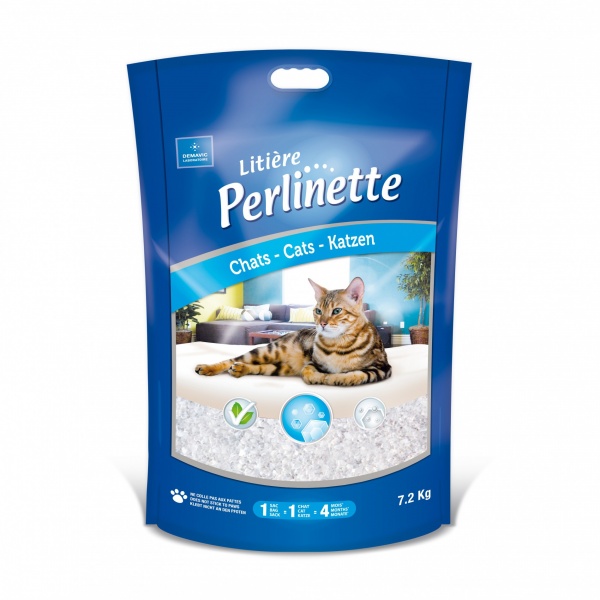 Perlinette - Liti�re Chat Silice Grains Irr�guliers 7.2 Kg.