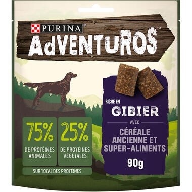 PURINA - Friandises Tendres Chien Adventuros GIBIER Sachet Fra�cheur 90g