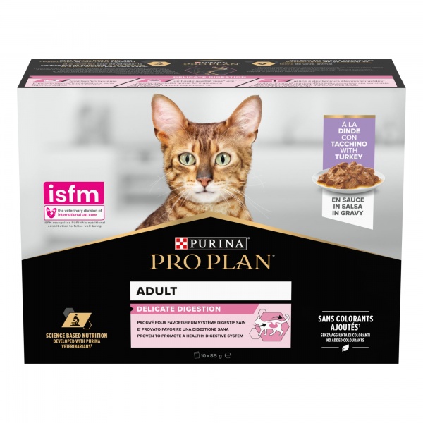 PURINA PROPLAN - Adulte Delicate Digestion Morceaux en Sauce DINDE (10x85g.)