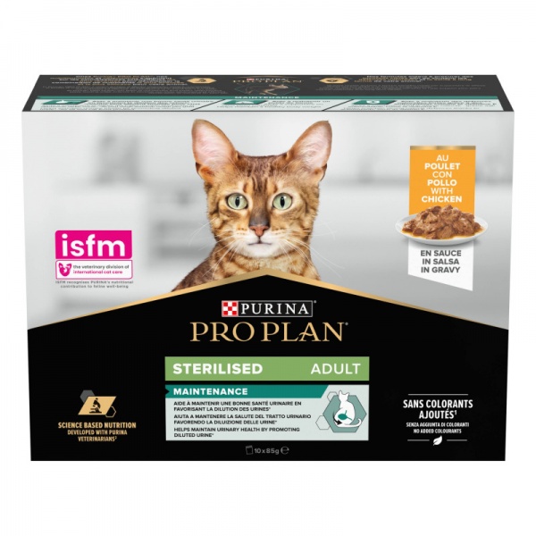 PURINA PROPLAN - Adulte St�rilis� Maintenance Morceaux en Sauce POULET (10x85g.)