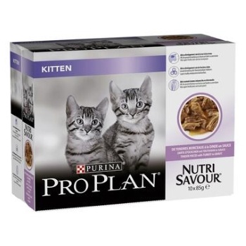 PURINA PROPLAN - NutriSavour Kitten P�t�e en sauce � la dinde 10x85g