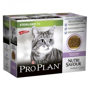 PURINA PROPLAN - NutriSavour Senior 7+ mousse � la dinde 10x85g