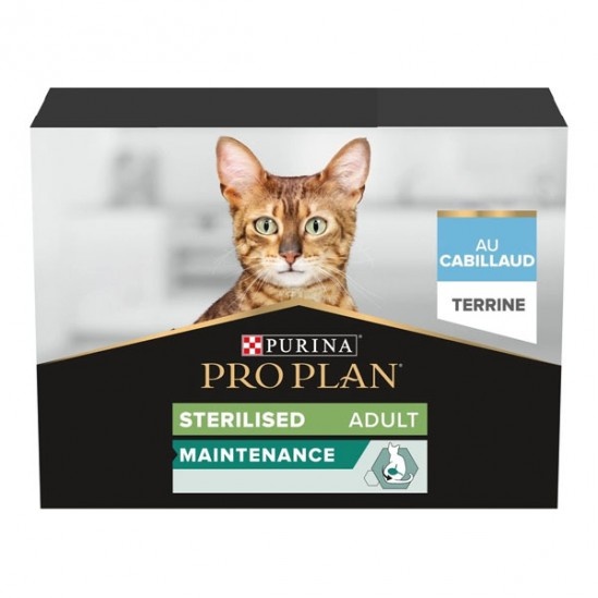 PURINA PROPLAN - NutriSavour Sterilised Cabillaud P�t�e en mousse 10x85g