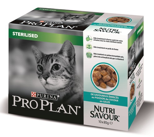 PURINA PROPLAN - NutriSavour Sterilised Poisson P�t�e en gel�e 10x85g