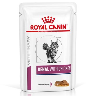 ROYAL CANIN Veterinary - Chat Renal with Chicken, �minc�s en sauce
