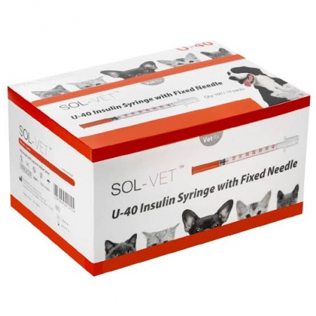 Sol-Millennium medical / Sol-Vet - Seringue &agrave; Insulin 0.3ml. U-40 (Pack de 10)