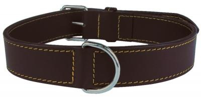ZOLUX - Collier en cuir doubl� marron