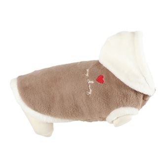 ZOLUX - Pull Teddy � capuche en fourrure beige